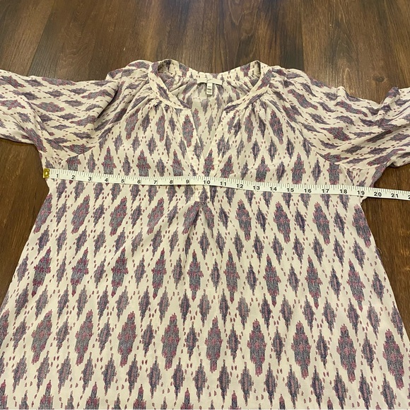 Joie 100% silk patterned blouse v neck 3/4 sleeve top size XXS flowy shirt - Picture 13 of 15